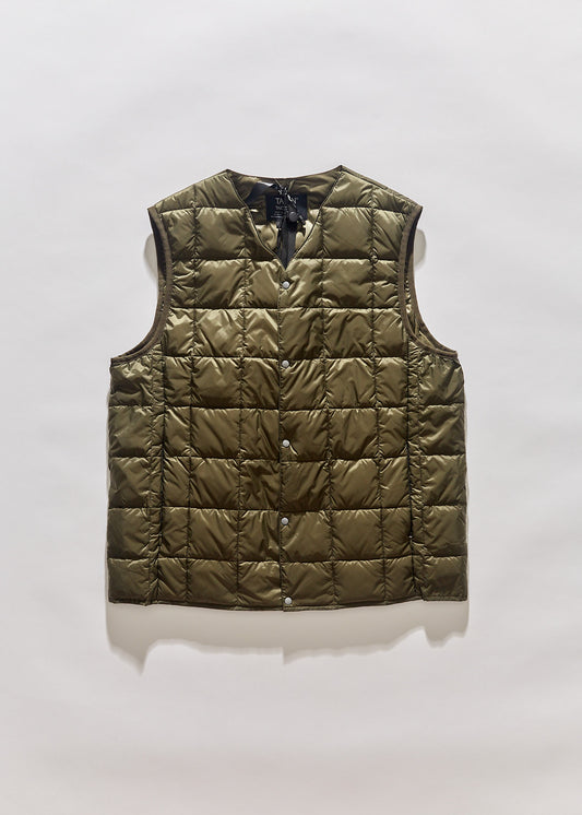 Taion - V Neck Down Vest - Olive