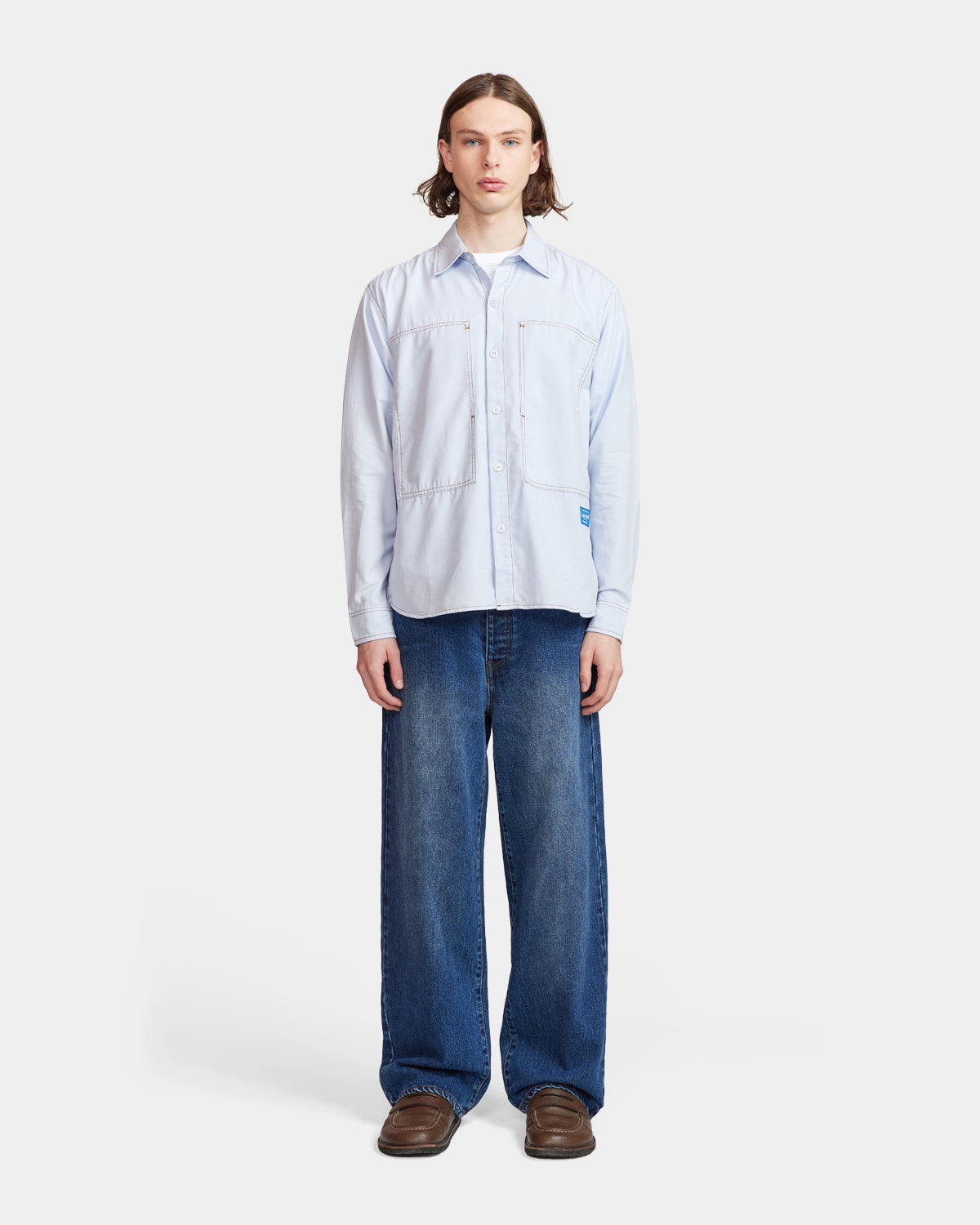 Larriet- Cliff Long Sleeve Shirt - Light Blue